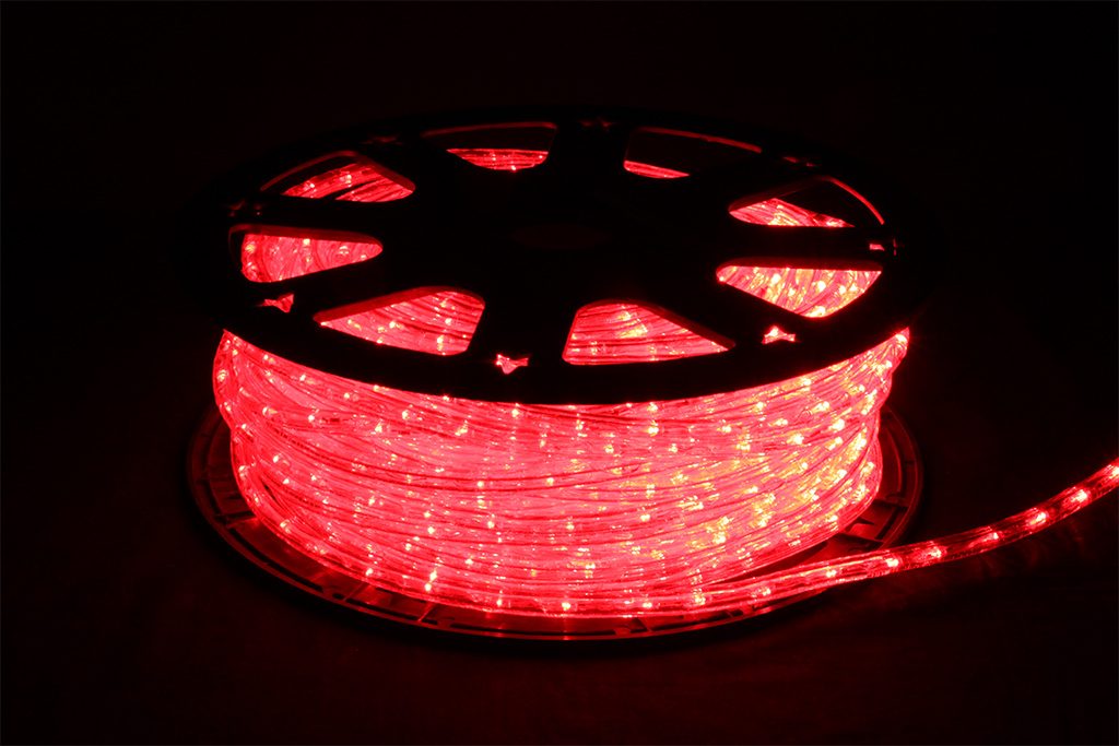 QUALISS 単品 (コントローラ電源別売) LED イルミネーション 2芯 丸型 ロープ ライト 1500 球 (50 m) ブルー 青 - 1